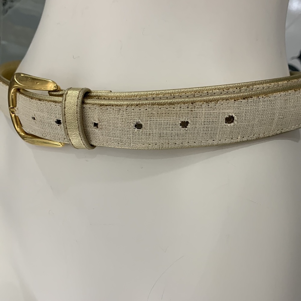 Made in 🇨🇦VTG 90’ Century Canada 💯 Leather/Linen Belt - Picture 6 of 10